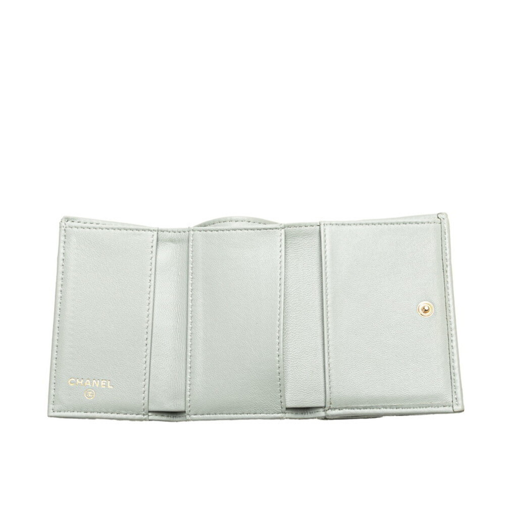 CHANEL Authentic Gray Lambskin Leather Wallet - Picture 6 of 11